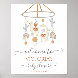 Boho Scandi Mobile Baby Shower Welcome Sign