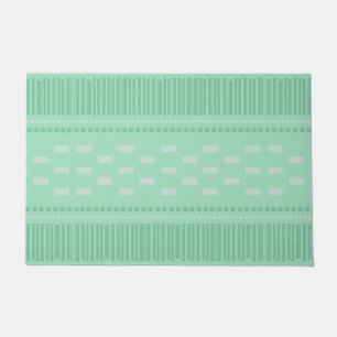 Boho Scandinavian Lines Dots Mint Green Doormat