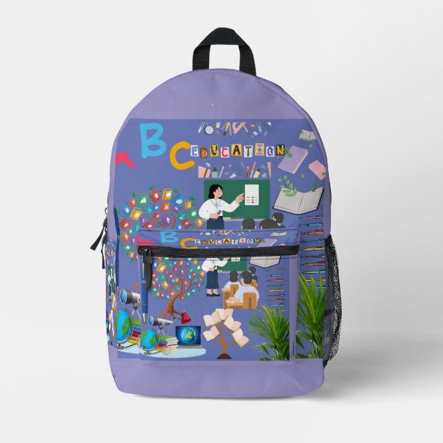 Boho School Days Printed Backpack (Front)