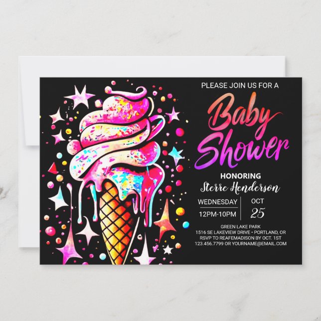 Boho Scoop Delight Baby Shower Invitation (Front)