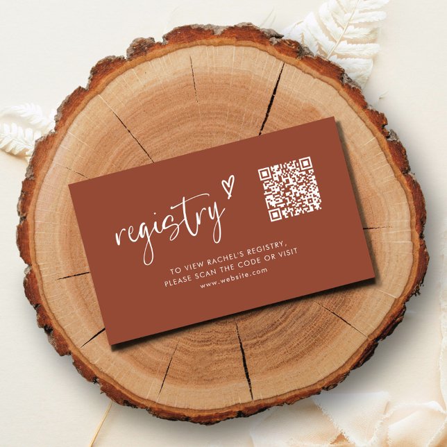 Boho Script Bridal Shower Registry  Enclosure Card (Creator Uploaded)