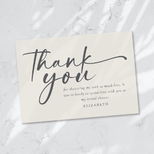 Boho Script Bridal Shower Thank You Card