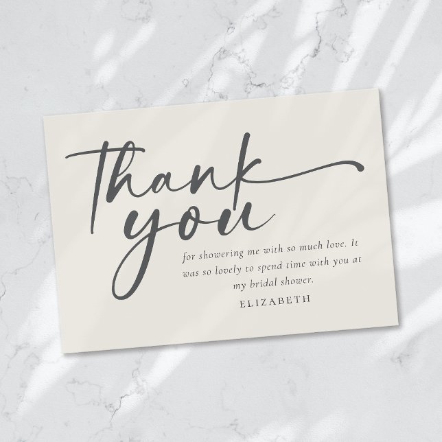 Boho Script Bridal Shower Thank You Card (Creator Uploaded)