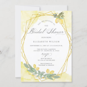 Boho Script Lemon Citrus Summer Bridal Shower Invitation