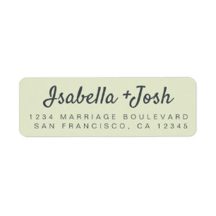 Boho Script Pastel Green Wedding Return Address