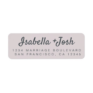 Boho Script Pastel Purple Wedding Return Address