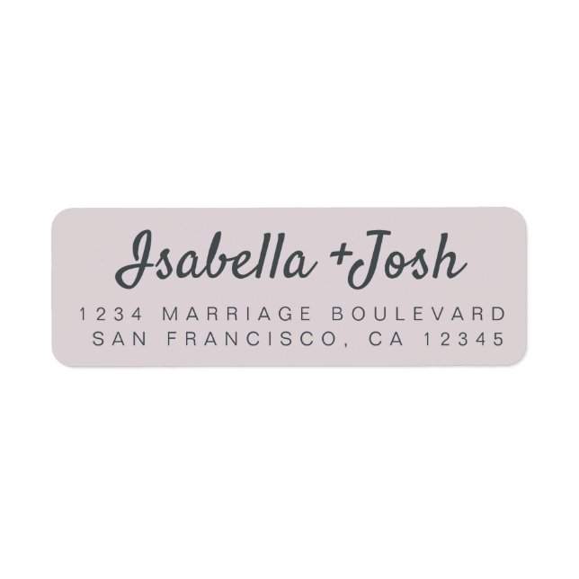 Boho Script Pastel Purple Wedding Return Address (Front)