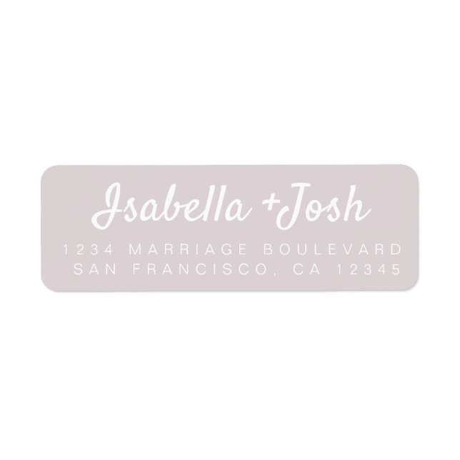 Boho Script Pastel Purple Wedding Return Address (Front)