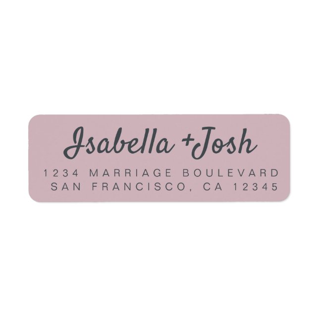 Boho Script Pastel Purple Wedding Return Address (Front)