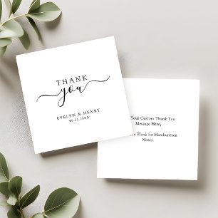 Boho Script Typography Minimal Wedding Thank You Card