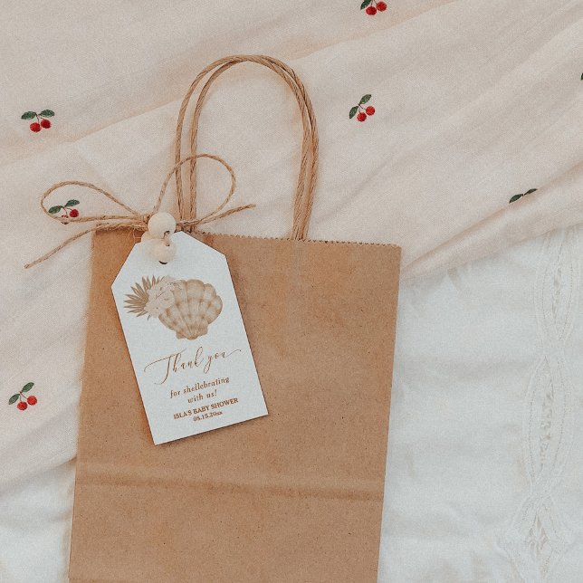Boho Seashell Baby Shower Gift Tags (Creator Uploaded)