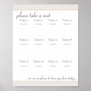 Boho Seating Chart Value Poster Paper (Matte)