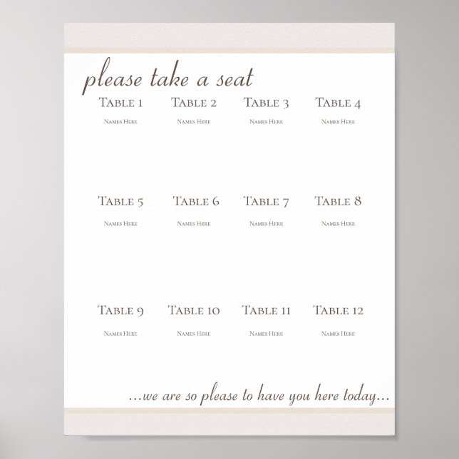 Boho Seating Chart Value Poster Paper (Matte) (Front)