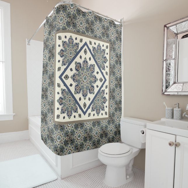  Boho Sepia Medallions  Shower Curtain (Creator Uploaded)