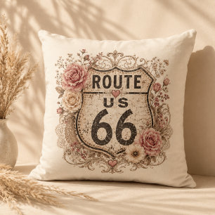 Boho Shabby Chic Mother Road Accent Cushion