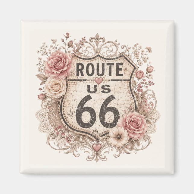 Boho Shabby Chic Mother Road Keepsake Magnet (Front)