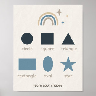 Boho Shapes Print Nursery Wall Art for Kids