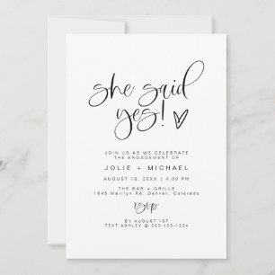 Boho She Said Yes Engagement Party Invitation