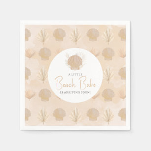 Boho Shell Beige Ocean Baby Shower Napkin