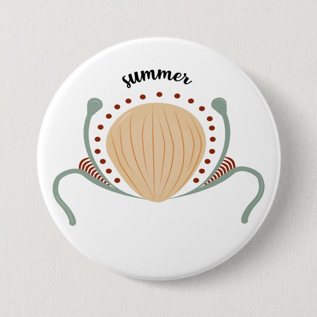 Boho Shell Pattern 7.5 Cm Round Badge (Front)