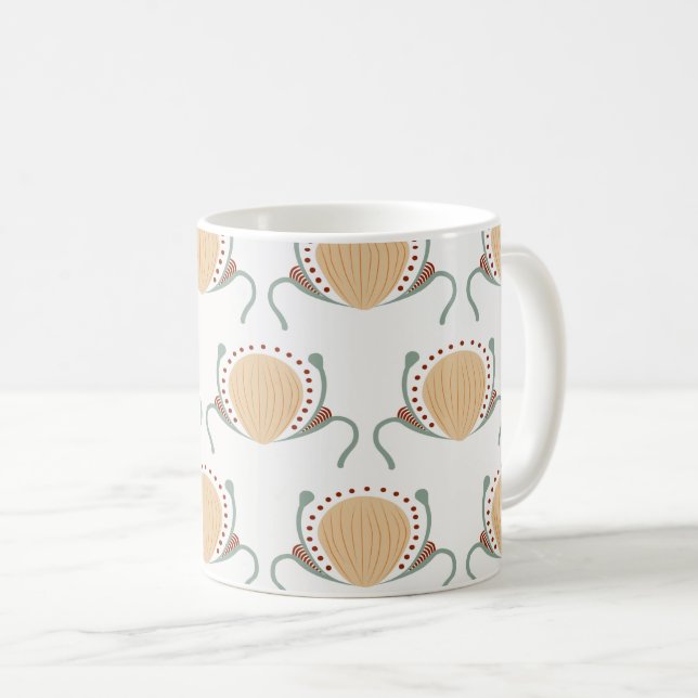 Boho Shell Pattern  Coffee Mug (Front Right)