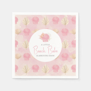 Boho Shell Pink Ocean Baby Shower Napkin