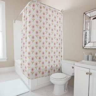 Boho Shower Curtain with Ukrainian Folk Pattern