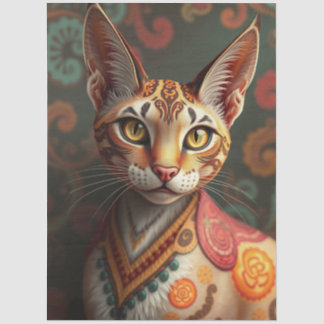 Boho Siamese Fantasy Cat  Tissue Paper