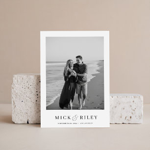 Boho Simple Elegant Text and Photo Wedding Save The Date