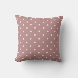 Boho Simple Modern Girly Polka Dot Neutral Mauve Cushion