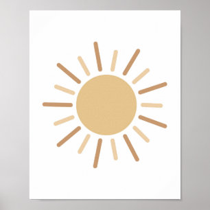 Boho Simple Sun Earth Colours Poster