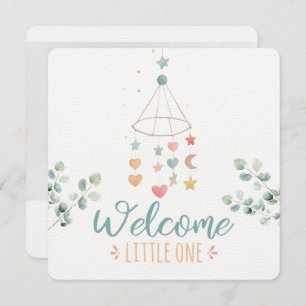 Boho Simplicity Welcome Little One Baby Announcement