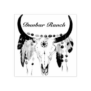 Boho Skull Name Customisable Rubber Stamp