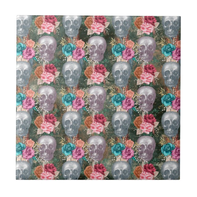 Boho Skull Series Design 10   Tile (Front)