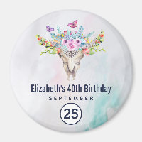 Boho Skull with a Floral Bouquet Save the Date