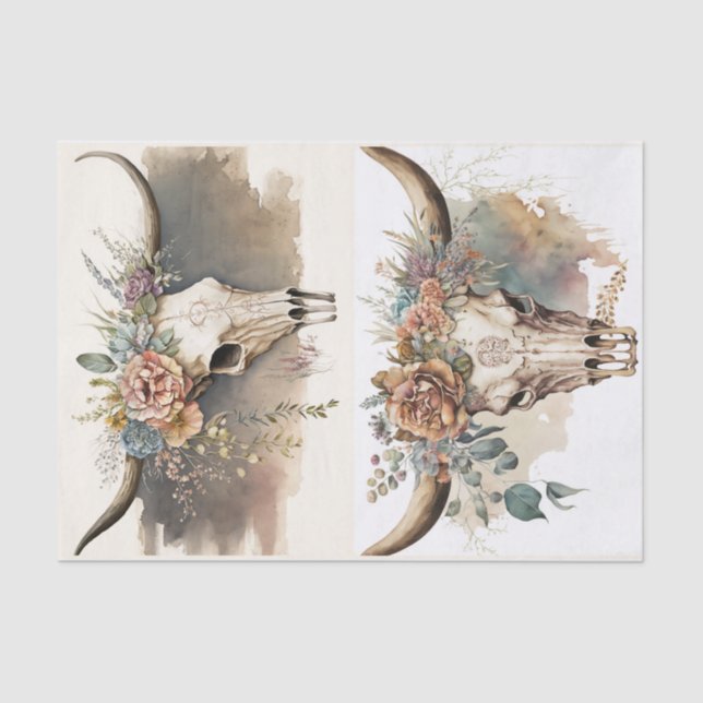 Boho Skulls Tissue Paper (Front)