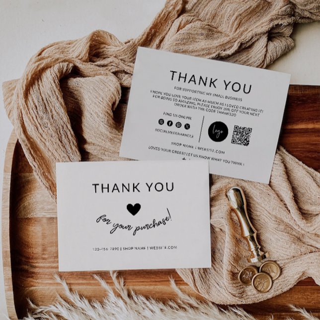 Boho Small Business Thank You Card, Card (Boho Small Business Thank You Card,)