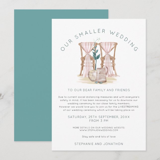 Boho Smaller Wedding Chairs Downsize Announcement (Front/Back)