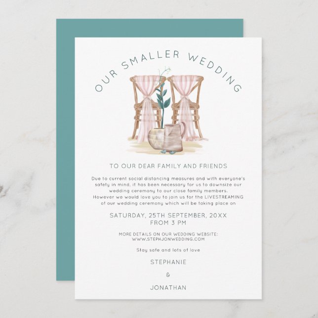 Boho Smaller Wedding Chairs Downsize Announcement (Front/Back)