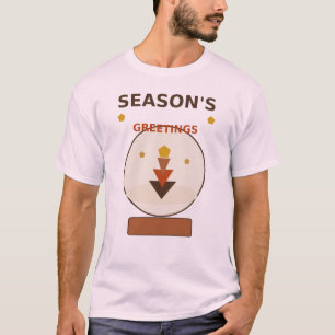 Boho Snow Globe, Retro Christmas Scene T-Shirt