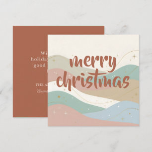 Boho Snowy Abstract Christmas Holiday Card