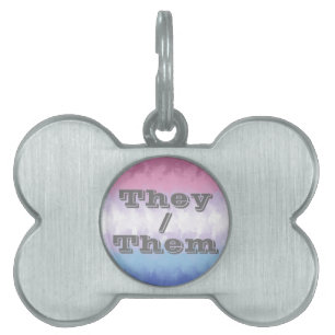 Boho Soft Customisable Pronoun Bigender Pride Flag Pet ID Tag