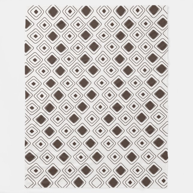Boho Soft Neutral Tribal Geometric Aztec Pattern Fleece Blanket (Front)