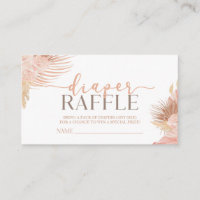 Boho Soft Pink Floral Baby Shower Diaper Raffle