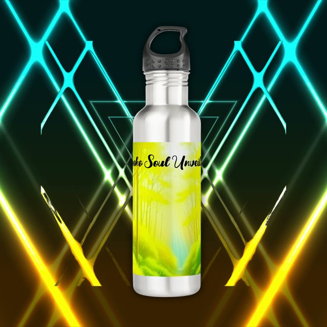 Boho Soul Unveiled Green and Yellow monogram | 710 Ml Water Bottle (Creator Uploaded)
