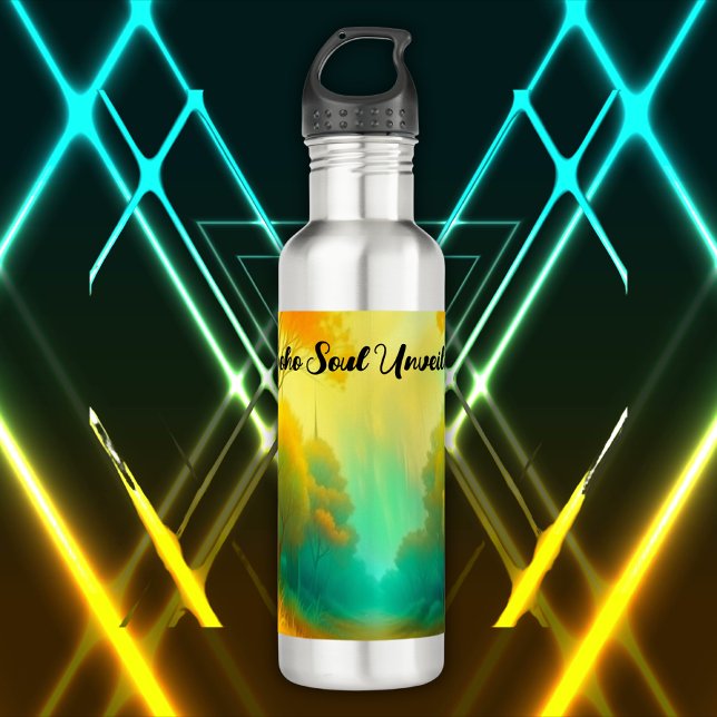 Boho Soul Unveiled Green and Yellow monogram | 710 Ml Water Bottle (Creator Uploaded)