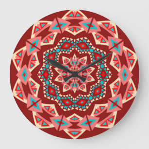 Boho Southwest Mandala Large Clock