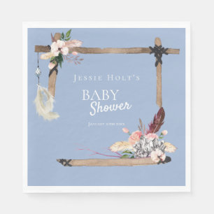 Boho Southwestern Chambray Baby Shower Napkin