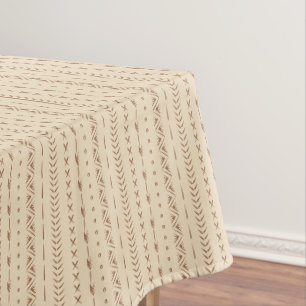 Boho Southwestern Geometric Stripe Warm Neutral Tablecloth