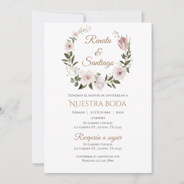 Boho Spanish Wedding Invitation (Front)
